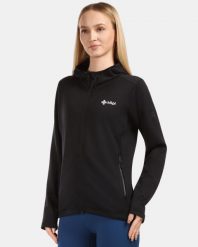 Damska bluza funkcyjna Kilpi SEVELEN-W. Czarne bluzy sportowe damskie Kilpi, bez wzorów, z kapturem, trekkingowe. Za 473.69 zł.
