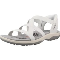 Sandały SKECHERS REGGAE SLIM STRETCH FLEX Biały. Białe sandały damskie Skechers, bez wzorów, z tkaniny, bez obcasa, bez zapięcia. Za 322.99 zł.