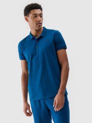 4F Koszulka polo regular męska - turkusowa XXL. Niebieskie koszulki polo męskie 4f, m, bez wzorów, z bawełny, bez kołnierzyka, bez ramiączek. Za 89.99 zł.