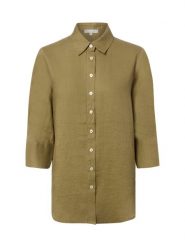 Marie Lund bluzka lniana Kobiety len zielony, 42. Zielone bluzki damskie Marie Lund, bez wzorów, ze lnu, eleganckie, bez kołnierzyka, bez ramiączek. Za 249.95 zł.