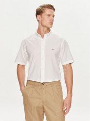 Tommy Hilfiger Koszula MW0MW33809 Biały Regular Fit. Białe koszule męskie Tommy Hilfiger, l, bez wzorów, z bawełny, bez kołnierzyka, bez ramiączek. Za 189.99 zł.