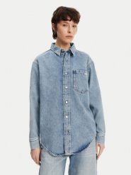 Calvin Klein Jeans Koszula jeansowa J20J225516 Niebieski Relaxed Fit. Niebieskie bluzki damskie Calvin Klein Jeans, m, bez wzorów, z bawełny, bez kołnierzyka, bez ramiączek. Za 299.99 zł.