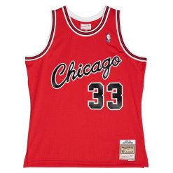 Jersey Chicago Bulls NBA Alternate 2003 Scottie Pippen. Czerwone koszulki sportowe męskie Mitchell & Ness, bez wzorów, z jersey, bez kołnierzyka, bez ramiączek, do koszykówki. Za 517.00 zł.