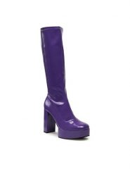 Jenny Fairy Kozaki GLOSSY-02KW Fioletowy. Fioletowe kozaki damskie Jenny Fairy, ze skóry, bez obcasa, na słupku. Za 215.99 zł.