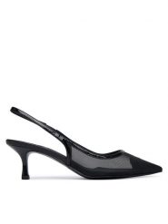 LOVE MOSCHINO Czółenka JA10526G0OIQ900B Czarny. Czarne czółenka damskie Love Moschino, bez wzorów, ze skóry, bez obcasa, bez zapięcia. Za 939.99 zł.