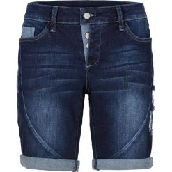Szorty dżinsowe bonprix ciemny denim. Niebieskie szorty damskie bonprix, z denimu. Za 109.99 zł.