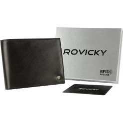 Rovicky Elegancki portfel męski z membraną antyskimmingową Rovicky NoSize. Portfele męskie ROVICKY, bez wzorów. Za 121.86 zł.