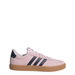 Buty VL Court 3.0. Brązowe obuwie sportowe damskie Adidas, bez wzorów, ze skóry, trekkingowe. Za 299.00 zł.