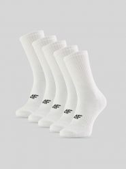 4F Skarpetki długie (5-pack) męskie - białe 43-46. Białe skarpety męskie 4f, bez wzorów, z bawełny. Za 69.99 zł.