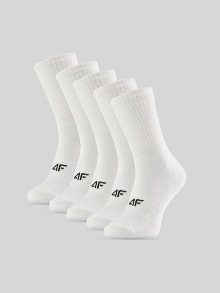 4F Skarpetki długie (5-pack) męskie - białe 43-46. Białe skarpety męskie 4f, bez wzorów, z bawełny. Za 69.99 zł.