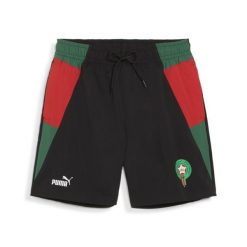 Szorty meczowe Maroc 2023. Czarne krótkie spodenki sportowe męskie Puma, s, bez wzorów, do piłki nożnej. Za 214.50 zł.