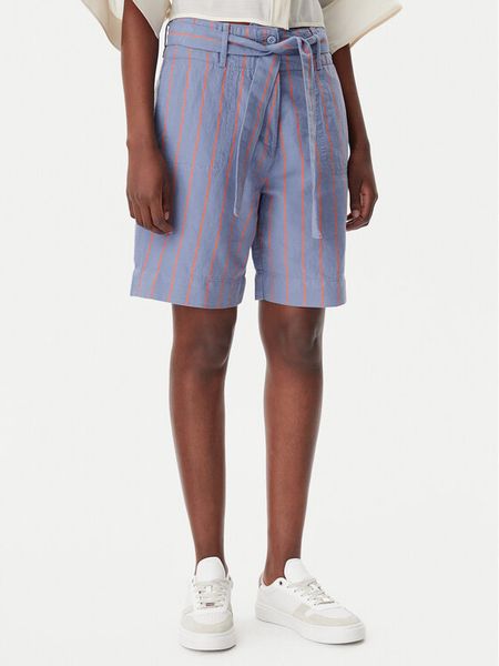 Napapijri Szorty materiałowe NP0A4IEW Niebieski Regular Fit. Niebieskie szorty damskie Napapijri, xl, bez wzorów, ze lnu. Za 659.99 zł.