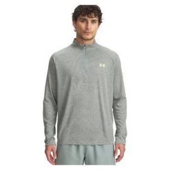 Koszulka Treningowa Męska Under Armour Szybkoschnąca Lekka UA Tech Zip. Szare koszulki sportowe męskie Under Armour, m, bez wzorów, bez kołnierzyka, bez ramiączek, do biegania. W wyprzedaży za 120.45 zł.