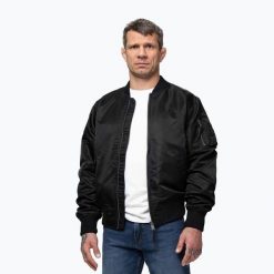 Kurtka męska Pitbull Akron MA1 Flight. Czarne kurtki męskie PITBULL, m, bez wzorów, z materiału, bez kaptura. Za 319.99 zł.
