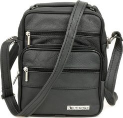 Beltimore Męska mała torba skórzana przez ramię Beltimore szara G19. Szare torby na ramię męskie Beltimore, bez wzorów, przez ramię, małe. Za 139.99 zł.
