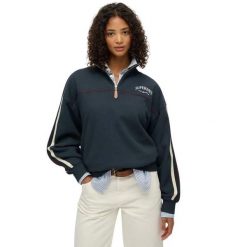 Sweter z kołnierzem tunezyjskim damski Superdry Country Club Tape. Niebieskie swetry damskie Superdry., na zimę, bez wzorów, bez kołnierzyka, bez ramiączek, bez kaptura. Za 343.00 zł.
