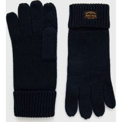 Superdry Rękawiczki wełniane męskie kolor granatowy. Niebieskie rękawiczki męskie Superdry., bez wzorów, z wełny. Za 89.90 zł.
