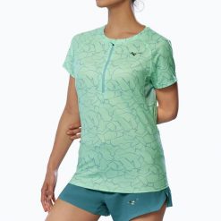 Koszulka do biegania damska Mizuno Graphic Trail Tee. Zielone koszulki sportowe damskie Mizuno, l, bez wzorów, z materiału, bez kołnierzyka, bez ramiączek, do biegania. Za 169.99 zł.