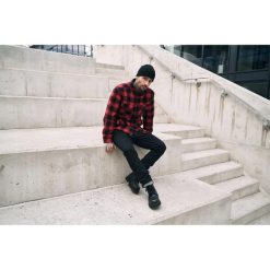 Koszula w kratę z długim rękawem Brandit. Czarne koszule męskie Brandit, s, bez wzorów, sportowe, bez kołnierzyka, bez ramiączek. Za 257.00 zł.