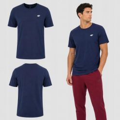 T-SHIRT MĘSKI 4F KOSZULKA BAWEŁNIANA SPORTOWA SLIM TTSHM3340 SS26. Niebieskie koszulki sportowe męskie 4f, m, bez wzorów, z bawełny, bez kołnierzyka, bez ramiączek, na fitness i siłownię. Za 181.97 zł.