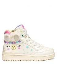 Geox Sneakersy J Washiba J56HXE 0BCKN C1M0G M Biały. Białe buty sportowe dziewczęce Geox, bez wzorów, ze skóry, bez zapięcia. Za 189.99 zł.