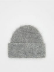 Czapka beanie z wełną - szary. Szare czapki i kapelusze damskie Reserved, bez wzorów, z wełny. W wyprzedaży za 39.99 zł.