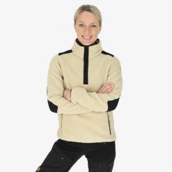 Bluza polarowa do wędrówek damska Swedemount Nordkap Pile Halfneck. Białe bluzy damskie SWEDEMOUNT, bez wzorów, z polaru, bez kaptura, narciarskie. Za 399.99 zł.
