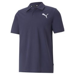 Koszulka sportowa męska Puma Ess Pique. Fioletowe koszulki polo męskie Puma, l, bez wzorów, z tkaniny, sportowe, bez ramiączek. Za 144.00 zł.