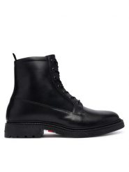 Tommy Hilfiger Trzewiki Corporate Casual Lth Boot FM0FM06174 Czarny. Czarne botki męskie Tommy Hilfiger, bez wzorów, ze skóry, casualowe, bez zapięcia. Za 749.99 zł.