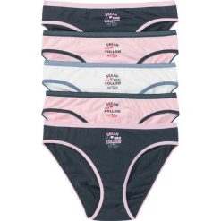 Figi (5 par). Niebieskie figi damskie bonprix, bez wzorów, ze skóry. Za 64.99 zł.