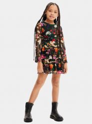 Desigual Sukienka codzienna 23WGVK12 Kolorowy Regular Fit. Sukienki dla dziewczynek Desigual, bez wzorów, z syntetyku, bez ramiączek. Za 329.99 zł.
