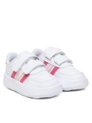 Adidas Sneakersy Breaknet 3.0 JS3676 Biały. Białe buty sportowe dziewczęce Adidas, bez wzorów, ze skóry, bez zapięcia. Za 149.99 zł.