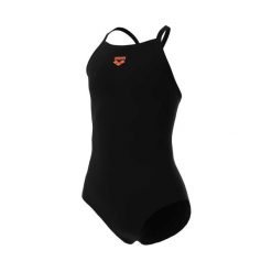Dziewczęcy jednoczęściowy kostium kąpielowy Arena Light Drop Solid. Czarne stroje kąpielowe dla dziewczynek Arena, bez wzorów, z elastanu. Za 157.00 zł.