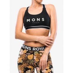 Biustonosz sportowy Mons Royale Stella X-Back Bra. Czarne obuwie sportowe damskie Mons Royale, bez wzorów, na fitness i siłownię. Za 156.99 zł.