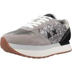 Buty SUN68 KELLY BIG GLITTER Szary. Szare obuwie sportowe damskie SUN68, bez wzorów, ze skóry, na fitness i siłownię. Za 349.99 zł.