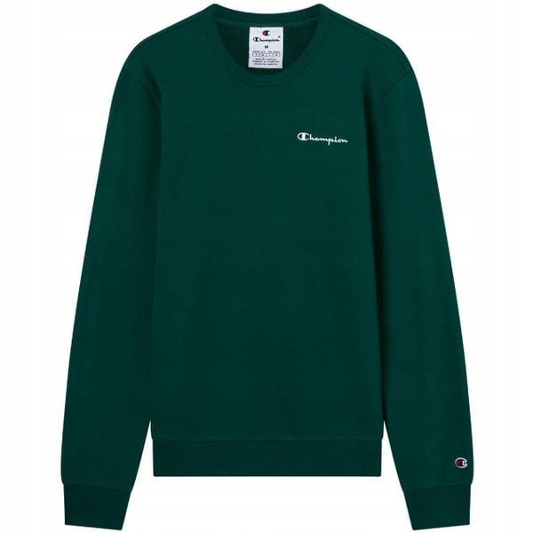 Bluza męska Champion Crewneck Sweatshirt. Zielone bluzy męskie Champion, l, z aplikacjami, z bawełny, bez kaptura. Za 189.00 zł.