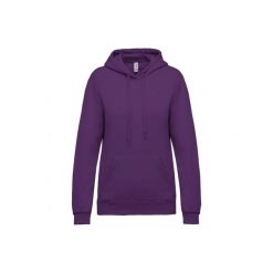 Bluza damska z kapturem Kariban. Fioletowe bluzy damskie KARIBAN, xl, bez wzorów, z bawełny, z kapturem. Za 181.00 zł.