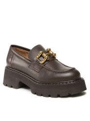 Badura Loafersy 222FW68 Brązowy. Brązowe mokasyny damskie Badura, ze skóry. Za 227.96 zł.