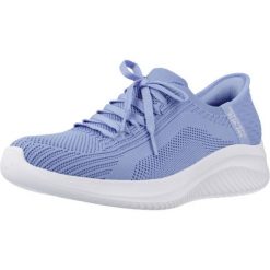 Buty SKECHERS SLIP-INS: ULTRA FLEX 3.0 TONAL STRETC Niebieski. Niebieskie trampki i tenisówki damskie Skechers, bez wzorów, z materiału, bez zapięcia. Za 353.99 zł.