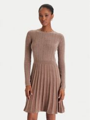 Guess Sukienka dzianinowa W5BK79 Z3902 Beżowy Regular Fit. Brązowe sukienki damskie Guess, xxl, z aplikacjami, z dzianiny, bez kołnierzyka, bez ramiączek. Za 369.99 zł.