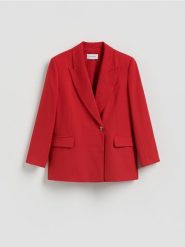 Marynarka z wiskozą - czerwony. Czerwone żakiety damskie Reserved, l, bez wzorów, z tkaniny. Za 249.99 zł.