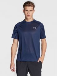 Under Armour Koszulka techniczna Ua Tech 2.0 1326413 Granatowy Loose Fit. Niebieskie koszulki sportowe męskie Under Armour, m, bez wzorów, z syntetyku, bez kołnierzyka, bez ramiączek, na fitness i siłownię. Za 119.99 zł.