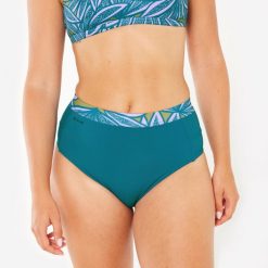 Dół kostiumu kąpielowego surfingowego damski Olaian Rosa. Fioletowe bikini damskie OLAIAN, bez wzorów. W wyprzedaży za 59.99 zł.