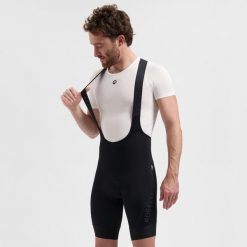 Spodenki rowerowe na szelkach Essential III. Czarne szorty męskie Rogelli, l, bez wzorów, z materiału. Za 345.00 zł.