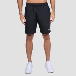 Szorty męskie fitness regularny krój Relay. Czarne krótkie spodenki sportowe męskie GYMBEAM, m, bez wzorów, z bawełny, na fitness i siłownię. Za 127.90 zł.