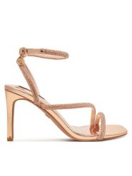 Nine West Sandały WFA2675-1 Złoty. Żółte sandały damskie Nine West, bez wzorów, z materiału, bez obcasa, na szpilce, bez zapięcia. Za 259.99 zł.
