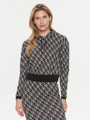 Guess Bluza Gl Logo V4RQ13 KC2X2 Czarny Regular Fit. Czarne bluzy damskie Guess, l, z aplikacjami, z syntetyku, bez kaptura. Za 299.99 zł.
