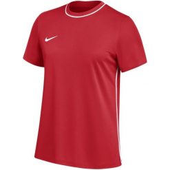 Koszulka damska Nike Dri-Fit Park 26. Czerwone koszulki sportowe damskie Nike, l, bez wzorów, z poliesteru, sportowe, bez kołnierzyka. Za 66.99 zł.