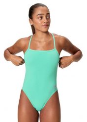 Damski kostium kąpielowy 1-częściowy Speedo V-Back 2.0. Niebieskie kostiumy jednoczęściowe damskie Speedo, l, bez wzorów, z materiału, klasyczne, na fitness i siłownię. Za 257.50 zł.