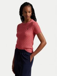 Polo Ralph Lauren Sweter 211965761002 Różowy Slim Fit. Czerwone swetry damskie Polo Ralph Lauren, xxl, bez wzorów, z bawełny, bez kołnierzyka, bez ramiączek, bez kaptura. Za 389.99 zł.